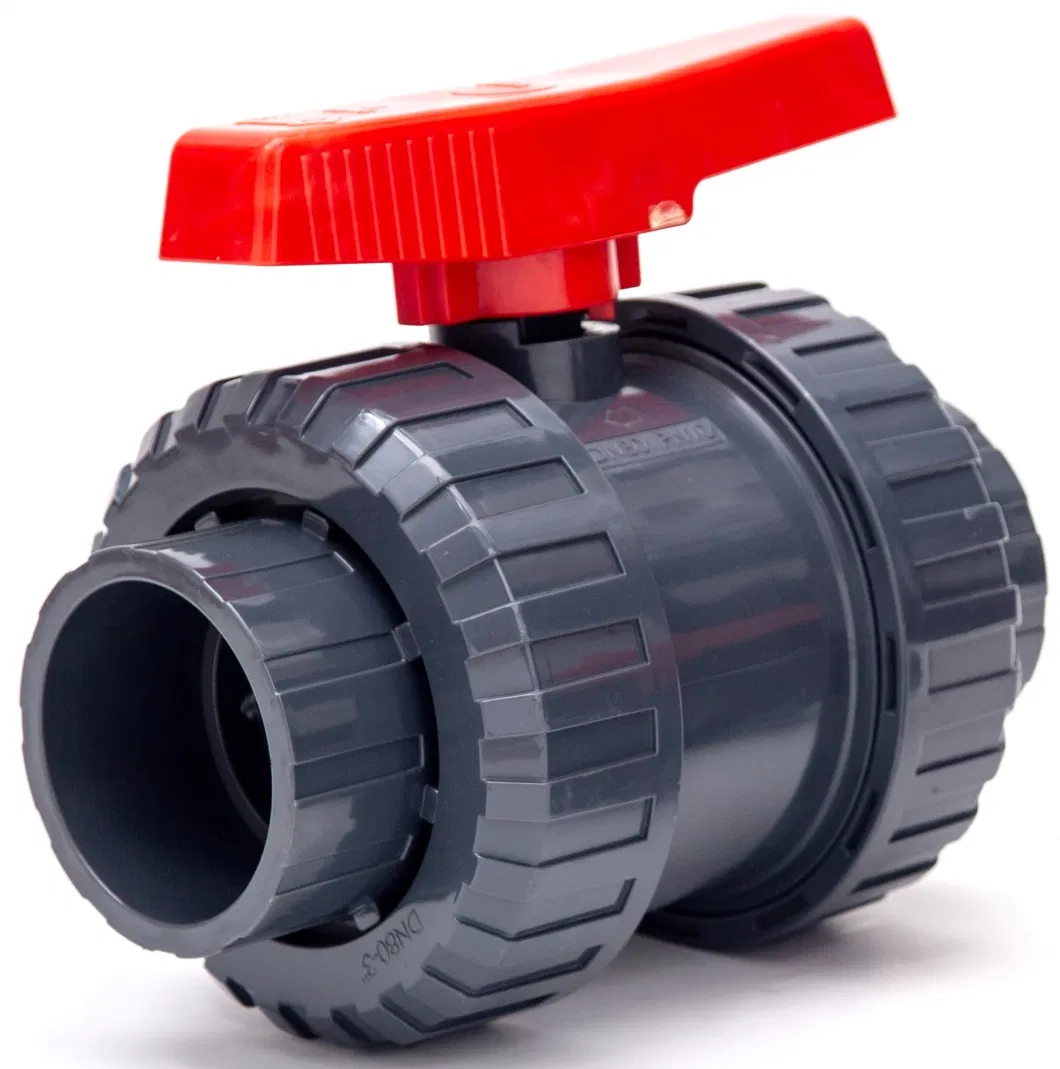 High Quality Plastic Electric Control Ball Valve UPVC True Union Ball Valve PVC Non Actuator Double Union Ball Valve Body PVC Pneumatic Ball Valve