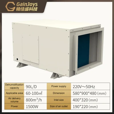 High Performance Ceiling Mounted Commercial Ducted Industrial Dehumidifier Wall Mounted Duct Dehumidifier with Reasonable Pr