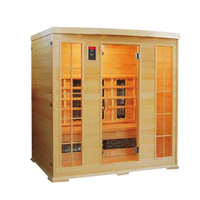 Indoor 2 Persons Traditaional Wooden Far Infared Cabin Sauna Steam Room