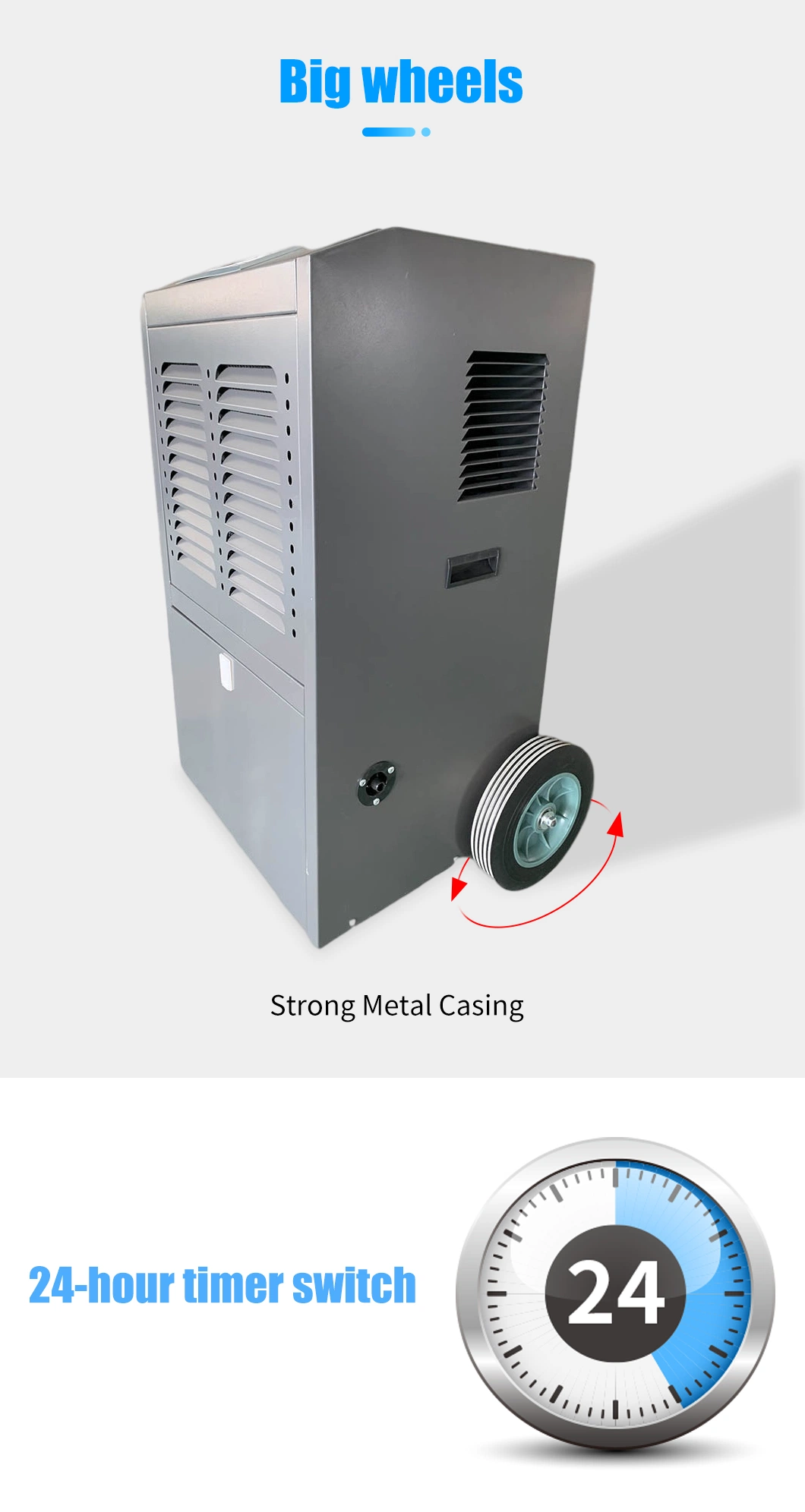 High Effection Dehumidification Fresh Air 90L ~150L Portable Basement Dehumidifier Industrial