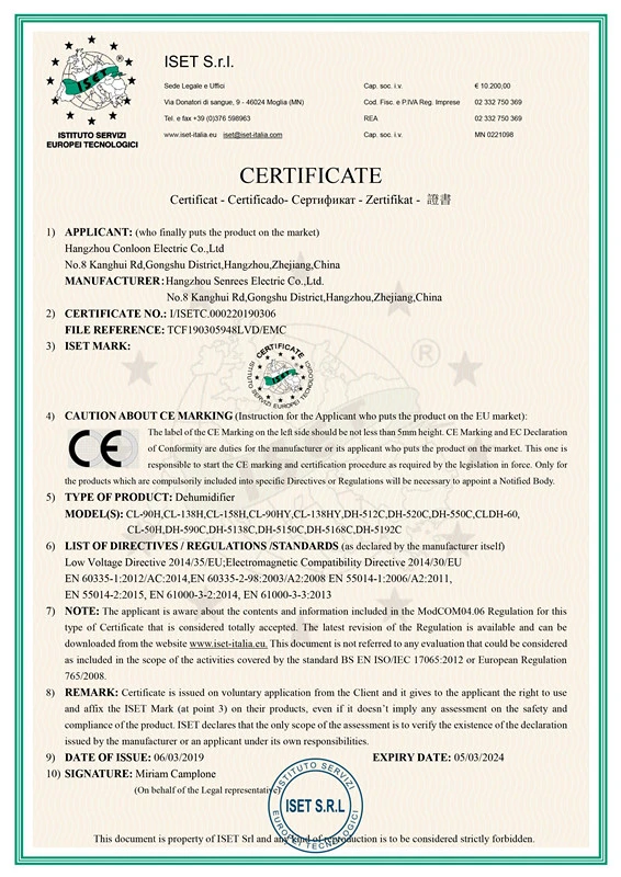 Desiccant Wheel Dehumidifier with Silica Gel