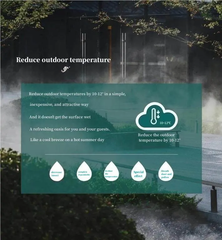 Garden Outdoor Water Atomization System Mist Maker Spray System Dehumidifier Fogging System