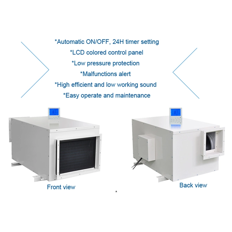 OEM Automatic Humidity Control Space Saving Commercial Ceiling Mounted Duct Dehumidifier