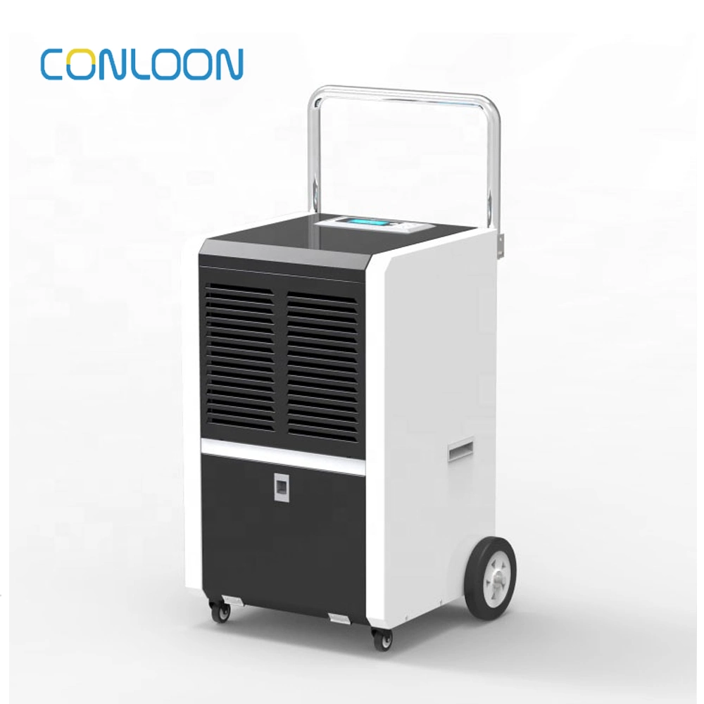 China Factory R290 Refrigerant 90 Pints/D Industrial Dehumidifier with Wheel Foldable Handle for Swimming Pool EU Market