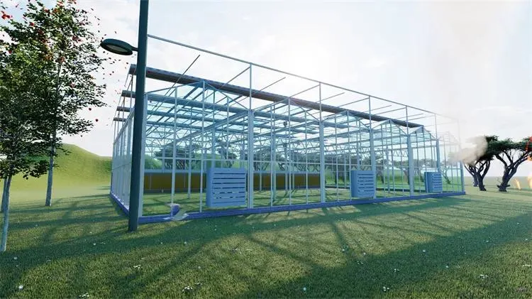 Multi-Span Agricultural Greenhouses Glass Garden Steel Structure Aeroponics System Multi Span Greenhouse