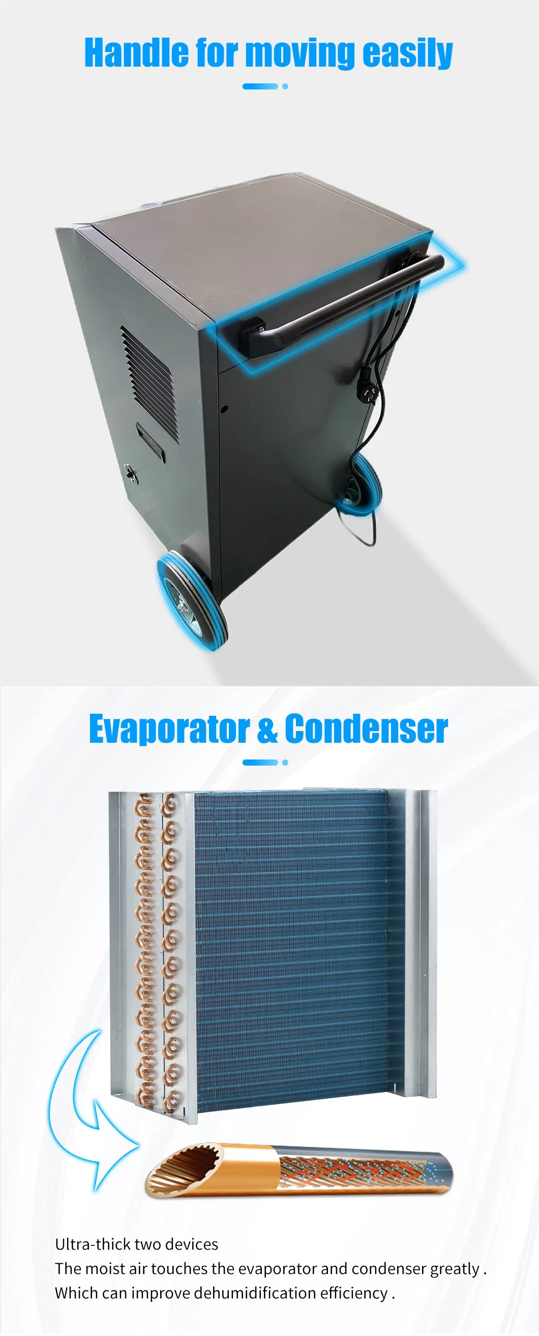 Movable Sheet Metal Body Toliet Dehumidification Dryer 90L Basement Dehumidifier with Cheap Price