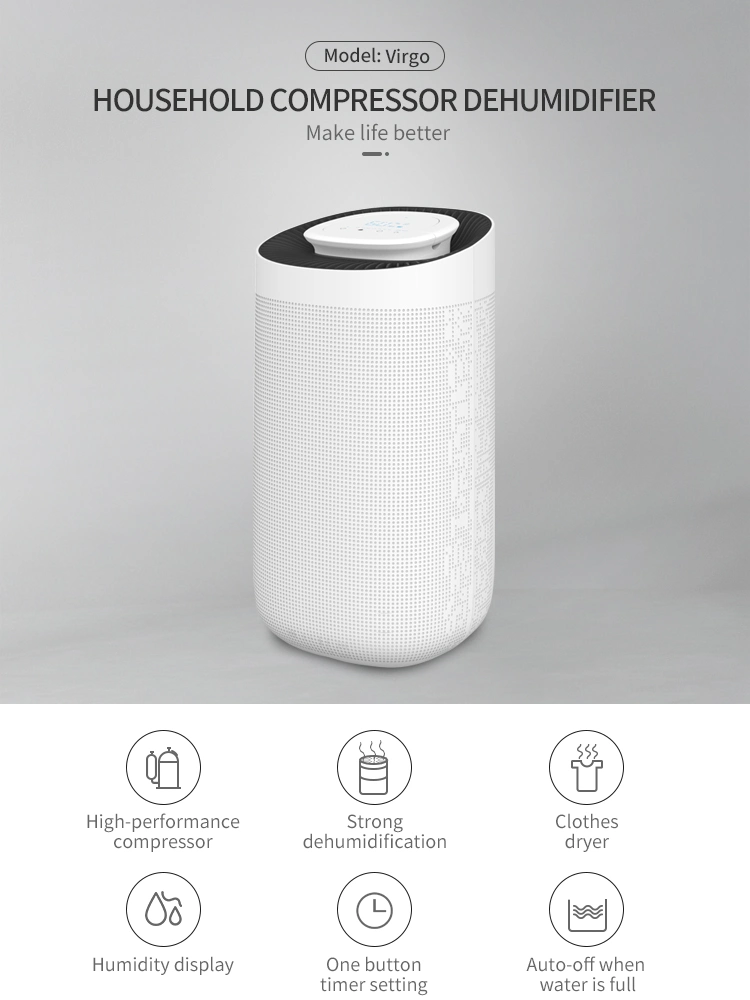 Portable Home HEPA Filter Fresh Air Purifier and Dehumidifer 12 L Dehumidifier with Drain Hose