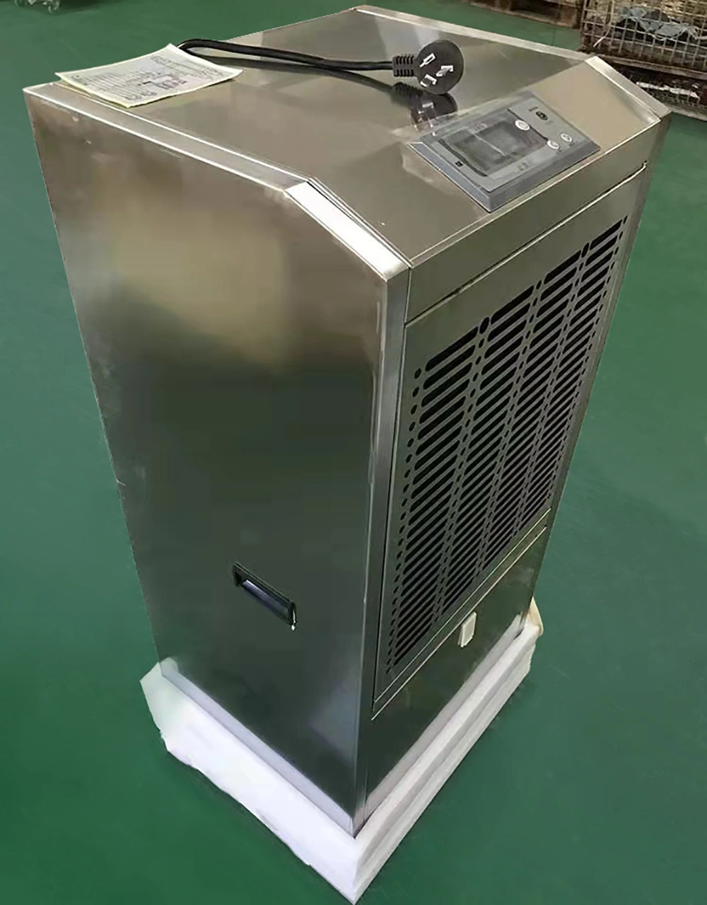180 Pint Stainless Steel Industrial Commerical Air Dryer Dehumidifier Movable for Basement Warehouse and Garage