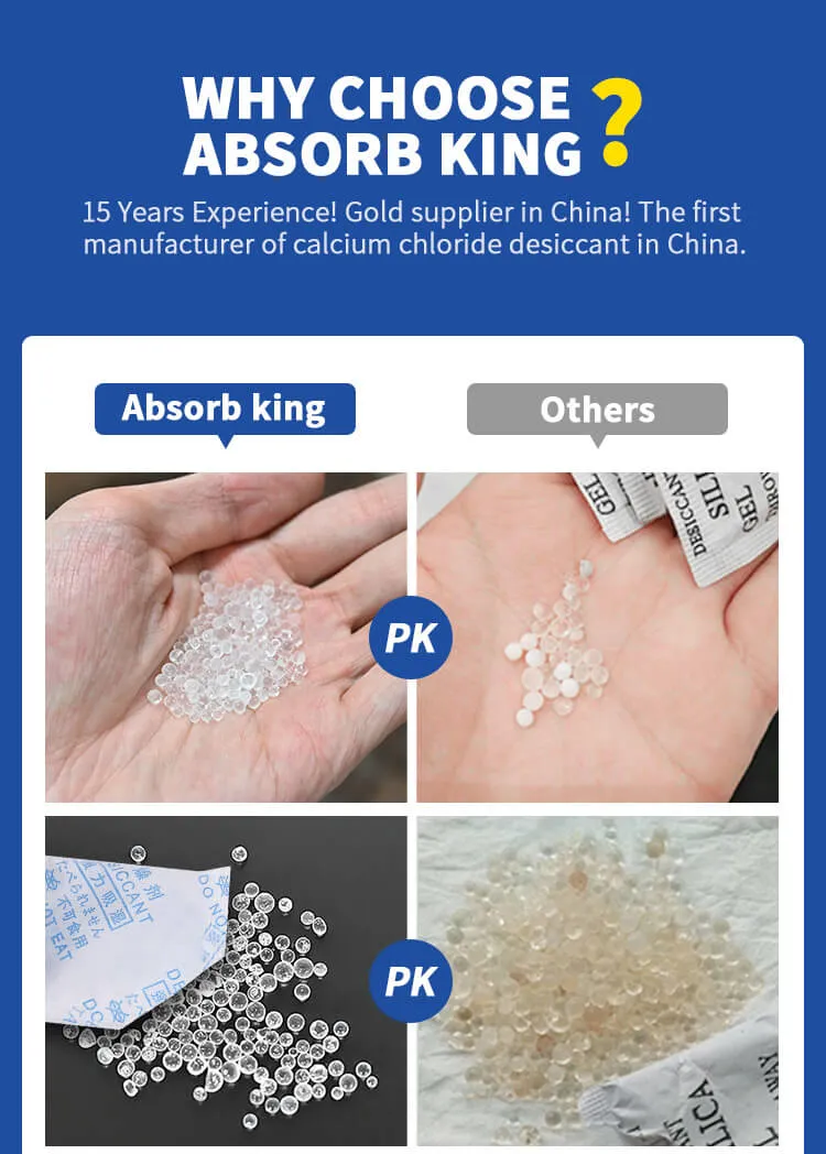 Absorb King Hang Wardrobe Dehumidifier Damp Moisture Absorbing Bag Calcium Chloride Balls Dehumidifier PE Bag 500ml