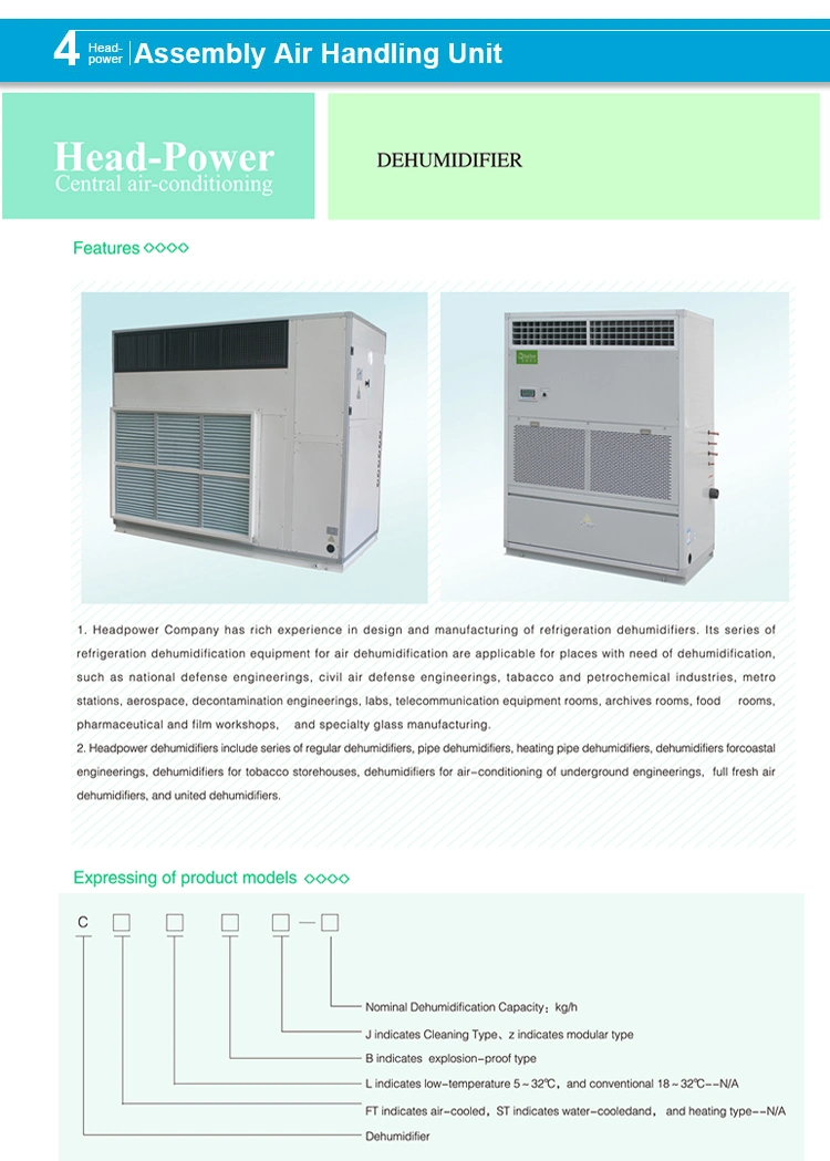 50kg/H Commercial Dehumidifier for Warehouse Wood Plant Dehumidifier