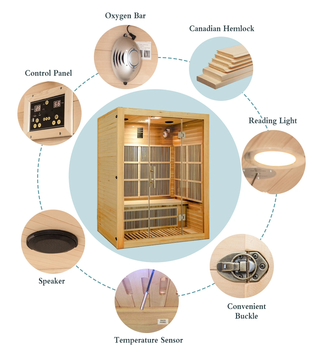 Good Price Canadian Wooden Hemlock Indoor Sauna Room Home Dry Steam Health Family Use Sauna Room
