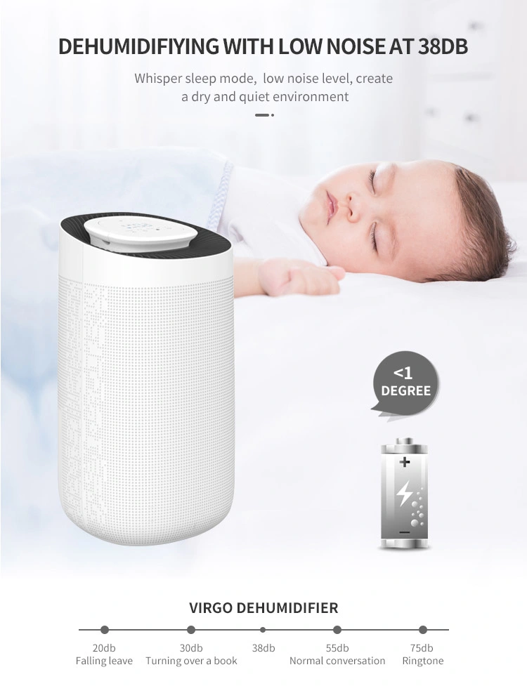 Portable Home HEPA Filter Fresh Air Purifier and Dehumidifer 12 L Dehumidifier with Drain Hose