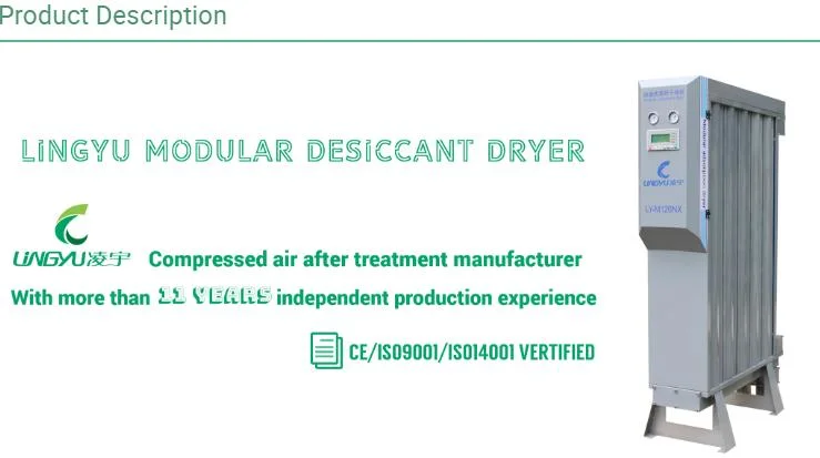 Lingyu Brand Moisture Removal -20c Adsorption Air Compressor Dryer System for Sale Compressed Heatless Regenerative Air Dryers Desiccant