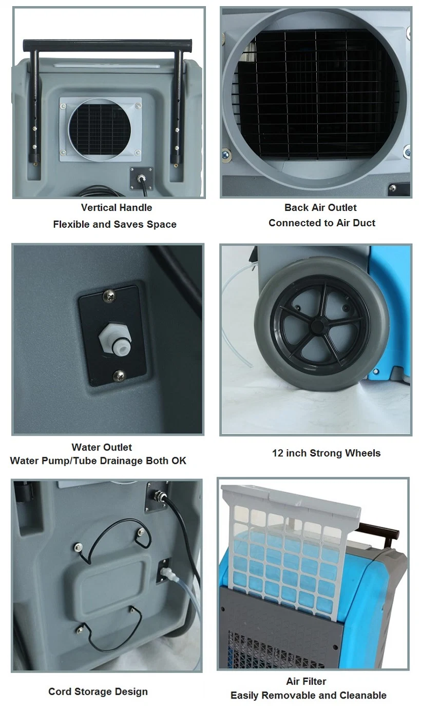 130 Pints Aham Standard Industrial Dehumidifier for Building Dry