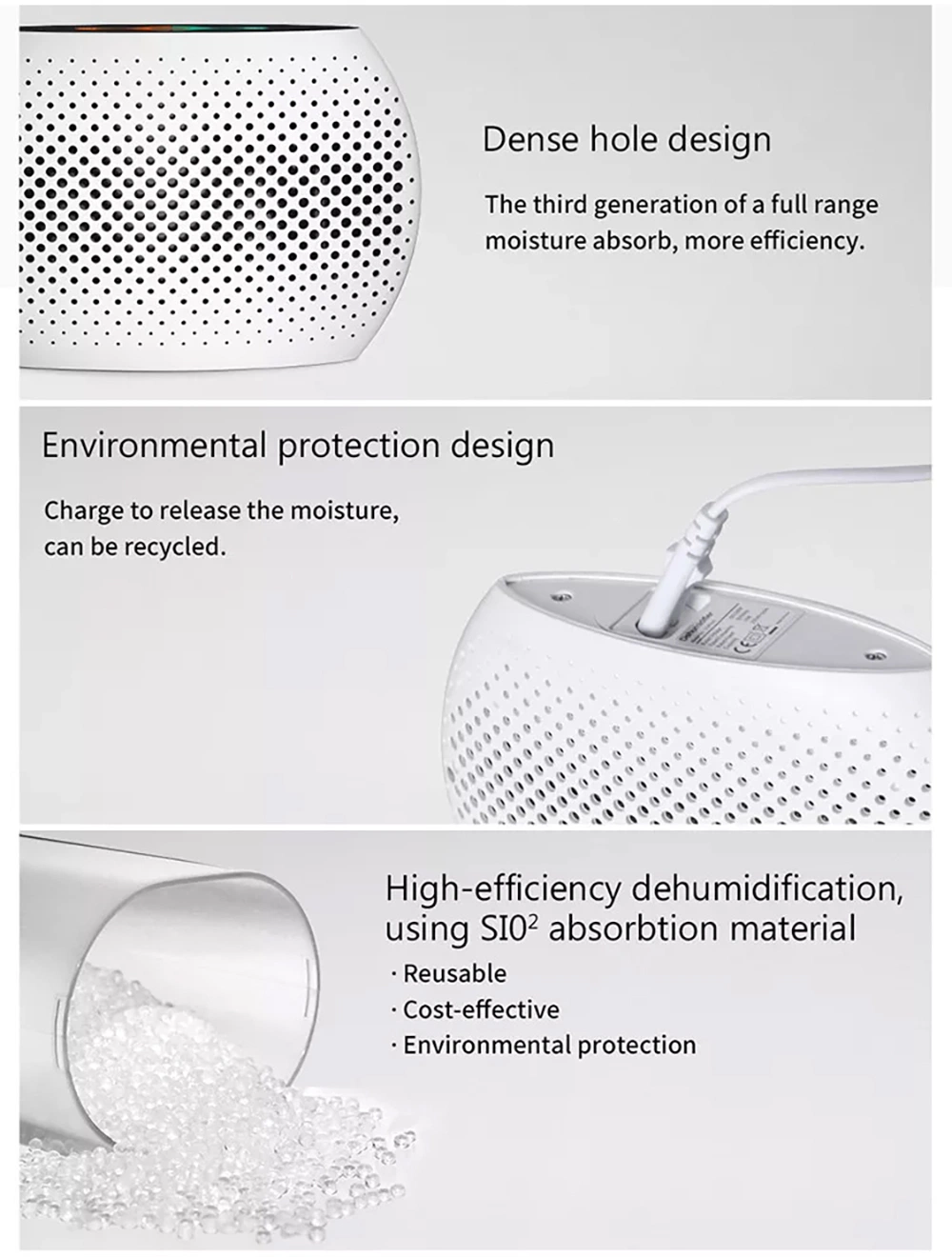 Renewable Mini Desiccant Dehumidifier for Dampness