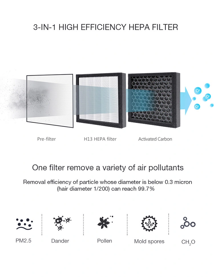 Mini Easy Portable Home HEPA Filter Air Purifier Peltier Interior Dehumidifier