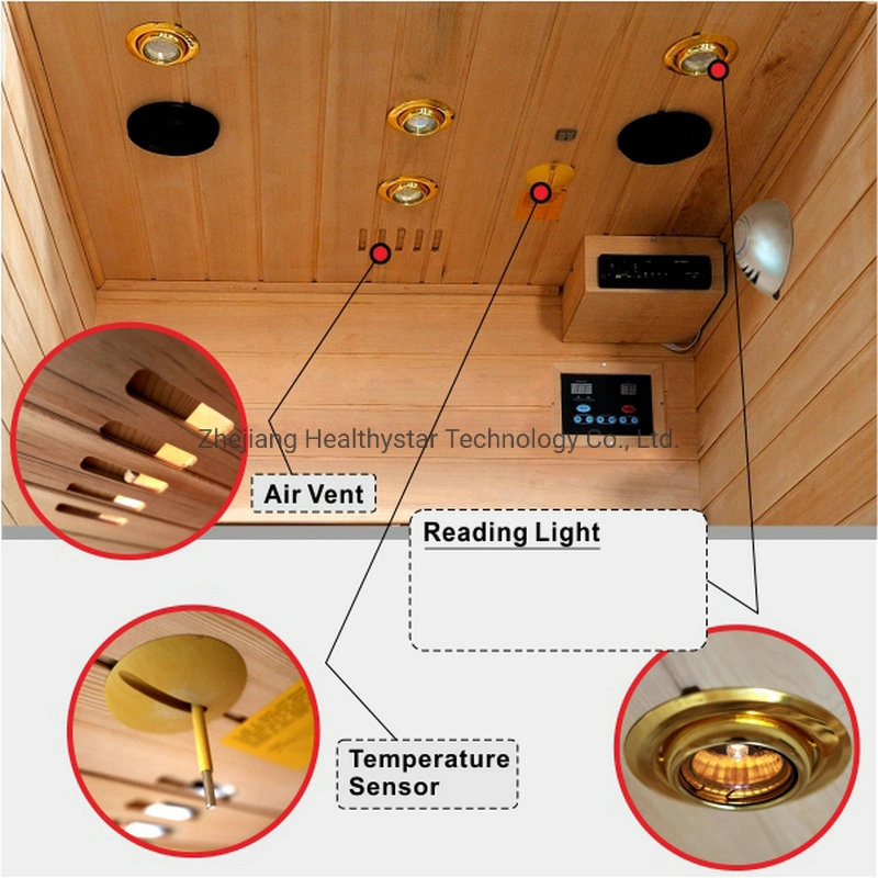 Wood Steam Sauna Room 2-3 Person Dry Sauna Room Outdoor Infrared Sauna Room