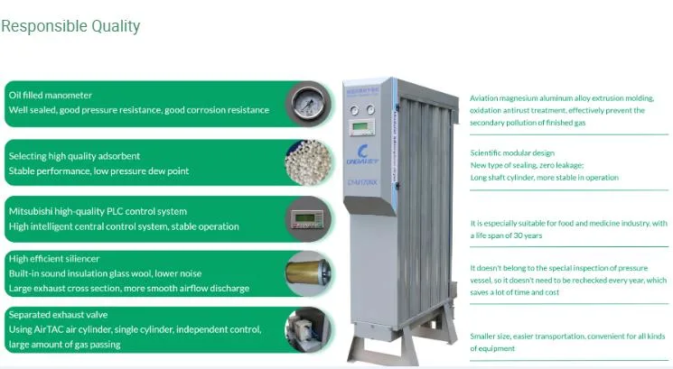 Lingyu Brand High Quality -20c -40c Dew Point Heatless Adsorption Dryer Desiccant Air Compressor Air Dryer System