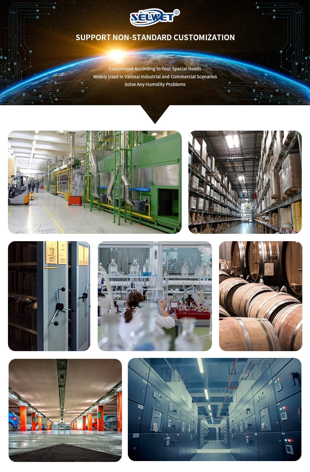 Standard Industrial Energy Saving Adsorption Rotary Desiccant Dehumidifiers for Warehouse
