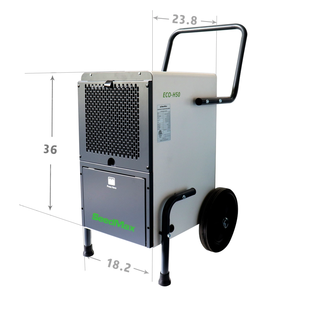 Seedmax 102 Pints (12.8 gal) Greenhouse Grow Room Industrial Steel Dehumidifier