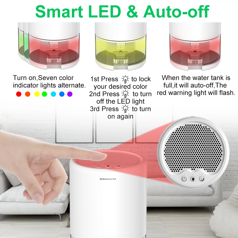 1L Portable Room Air Dryer Peltier Mini Dehumidifier with Removeable Filter