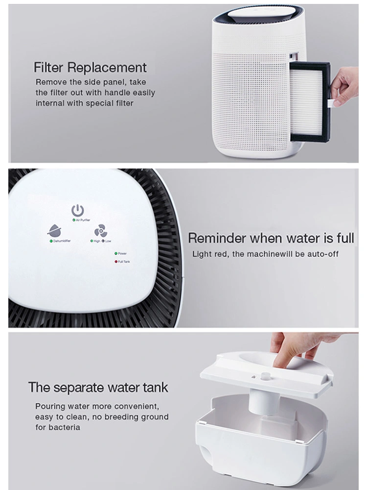 Mini Easy Portable Home HEPA Filter Air Purifier Peltier Interior Dehumidifier