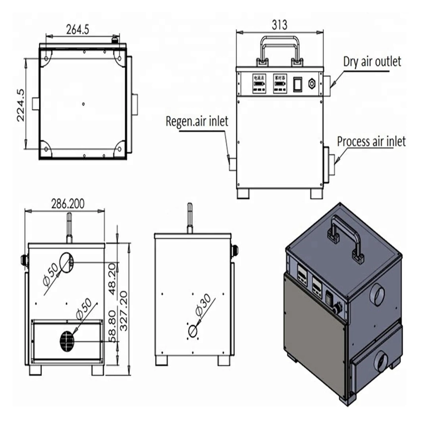 Conloon Portable 6L/Day Rotor Desiccant Industrial Dehumidifier