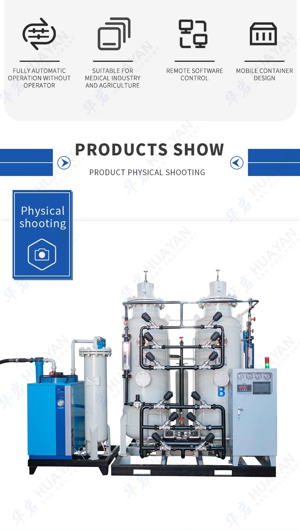 Hyo-65 Customized Large Flow Oxygen Generator System Pressure Swing Adsorption Psa Oxygen Making System