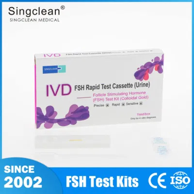  Cassette de prueba de FSH para orina de laboratorio en un paso rápido SingClean Pubertad tardía