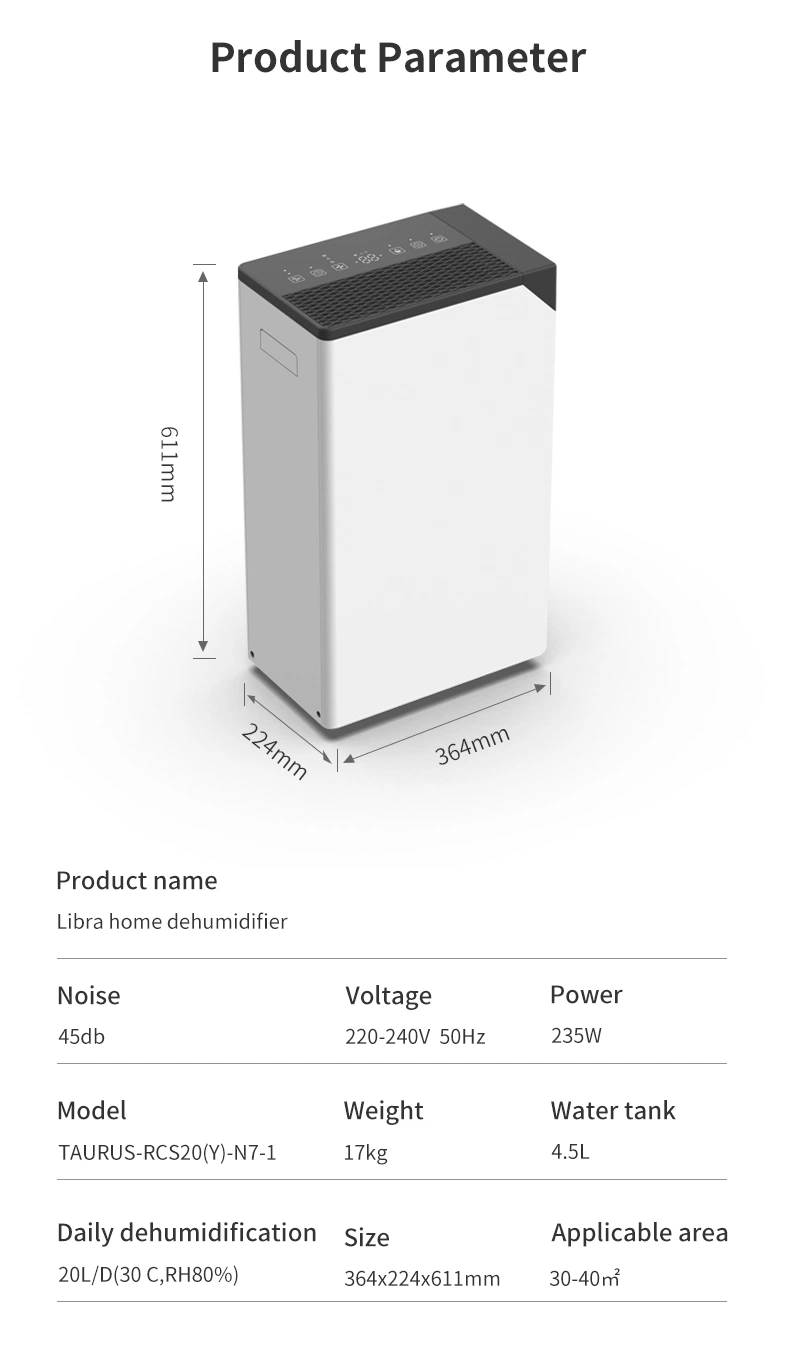 Room L Electric Home Air High Power 60 L Desiccant Portable Dehumidifier