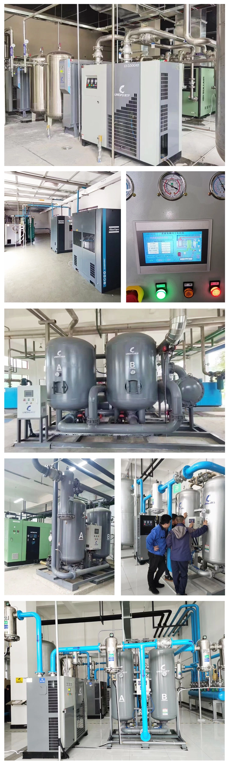 Lingyu Brand Manufacturer Direct Desiccant Compressed Dry Air System Compressor Heatless Purge Type Air Dryer