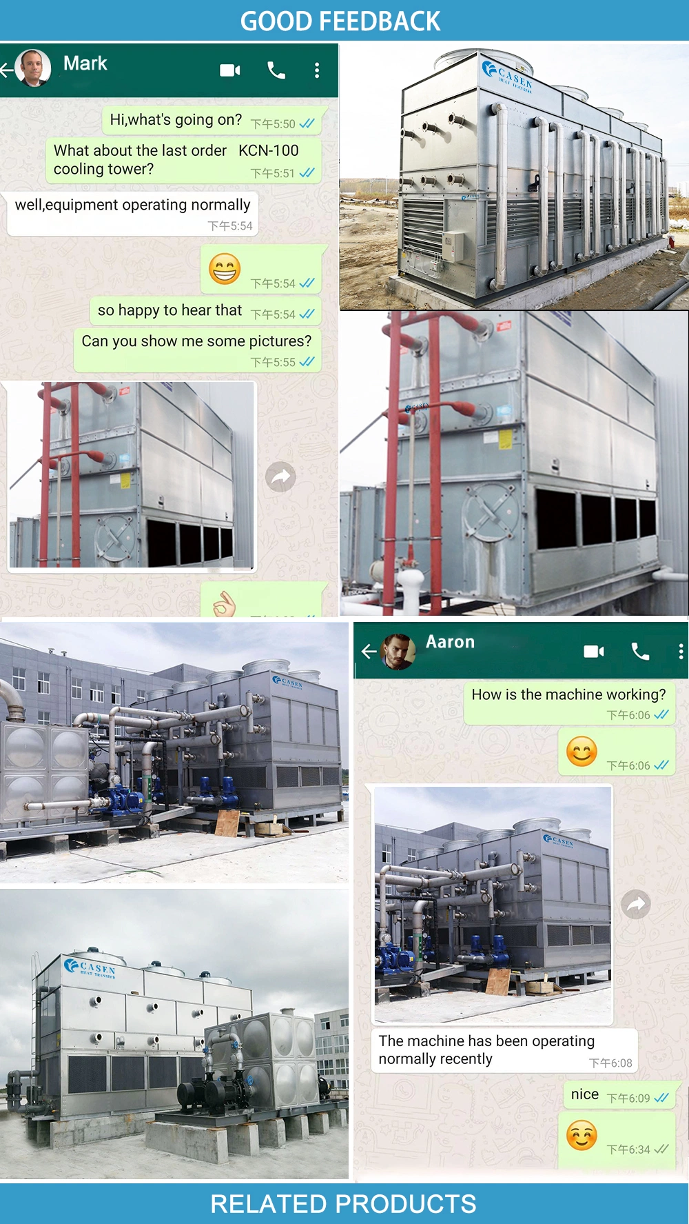 Best Quality Closed Cooling Tower Manufacturers Water Cooling Tower System for Cold Room