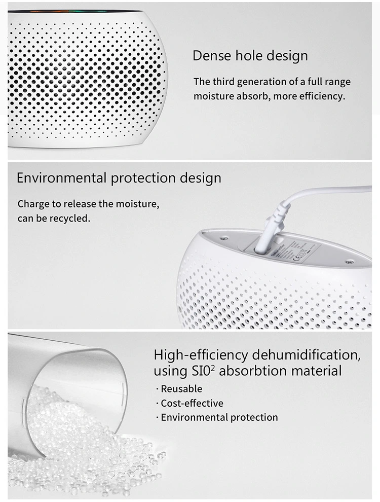 Portable Compact Silica Gel Cordless Reusable Mini Air Dryer Dehumidifier for Closet Cabinet Wardrobe