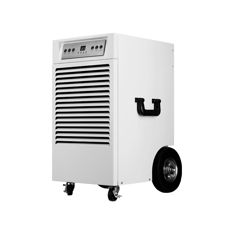 90L Per Day Without Water Tank Portable Commerical Air Dehumidifier with Plastic Castors and Handle