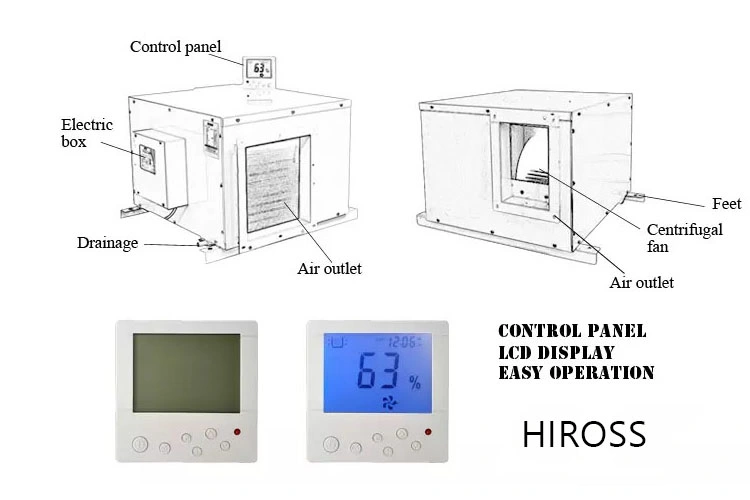 Dehumidifier for Greenhouse Dehumidifier Commercial Ceiling Mounted Duct Dehumidifier