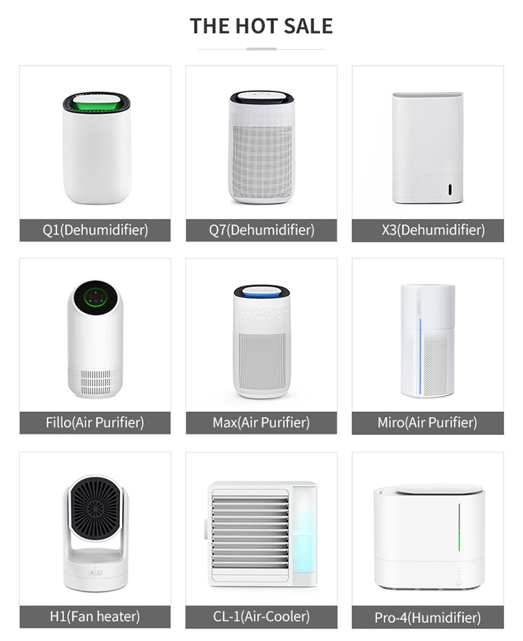 New OEM Portable One Buttom Quite Safe Home 1500ml Mini 2 in 1 Air Purifiers Dehumidifier