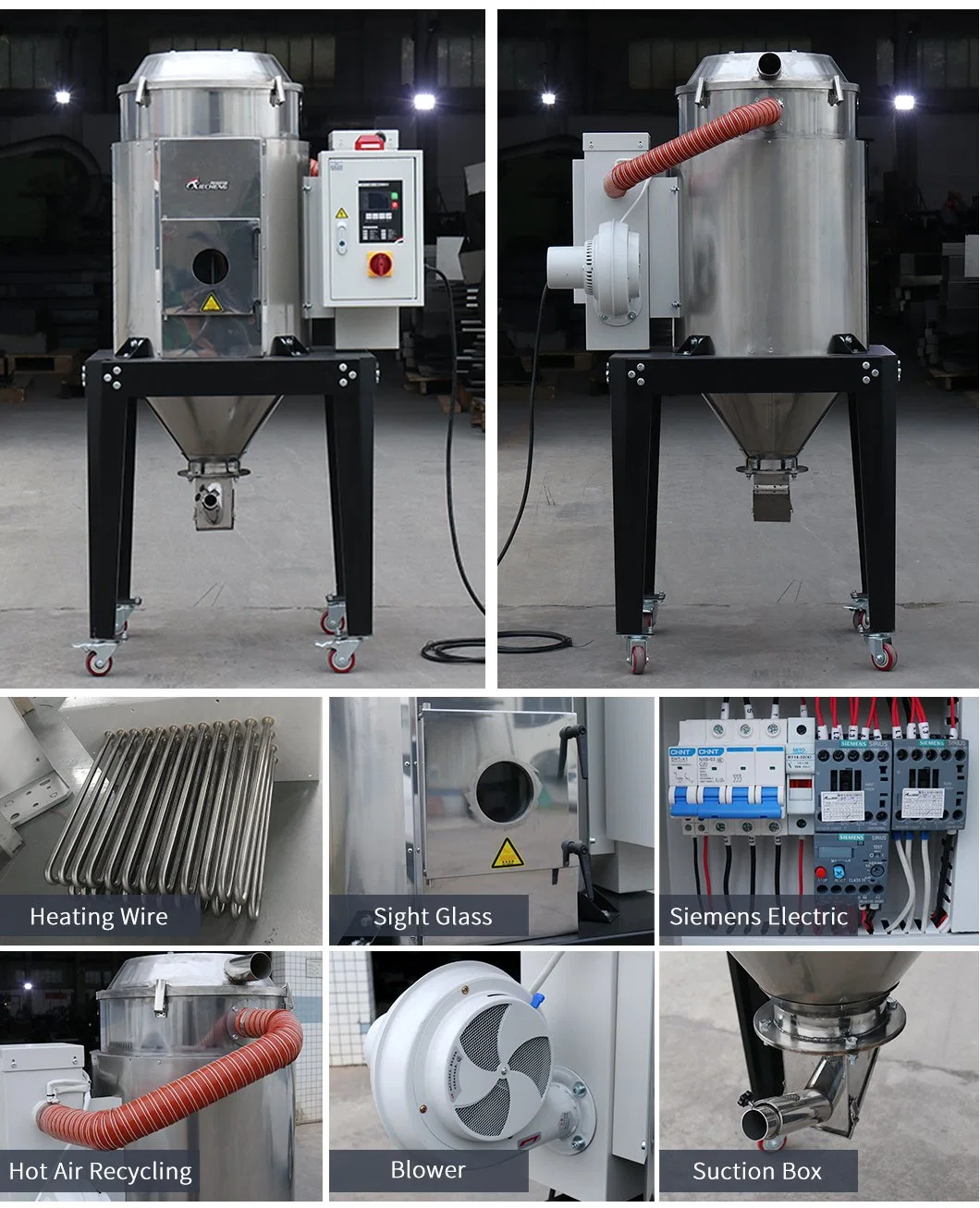 CE Industrial European Type Hopper Dryer Machine for Dehumidifier