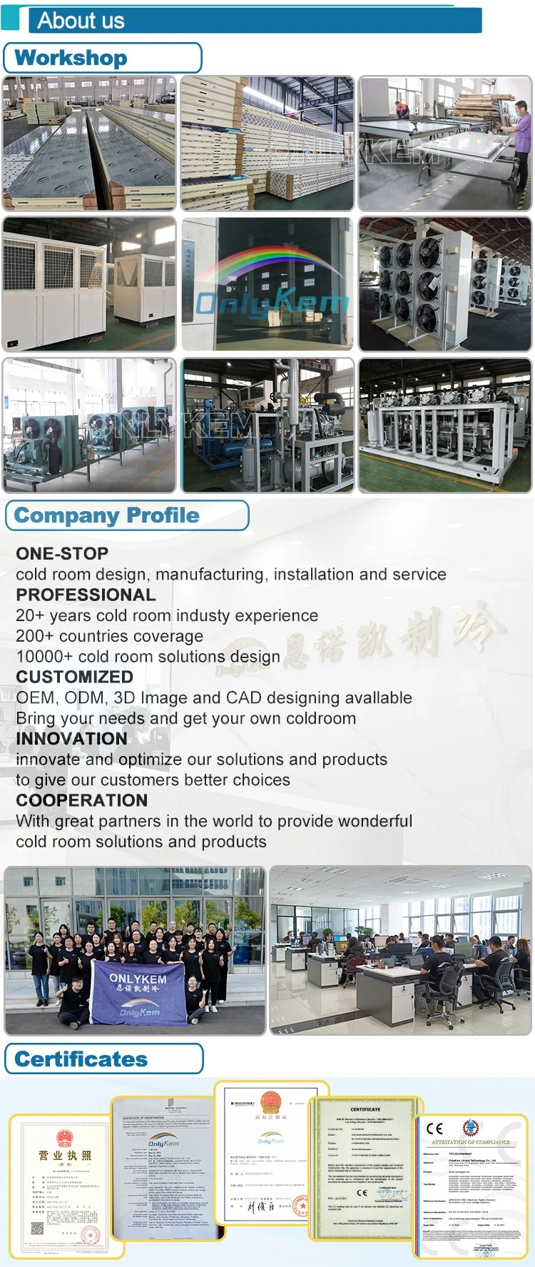 Industrial Walk in Refrigeration Chamber/ Fridge Freezer/ Cold Storage Room Price