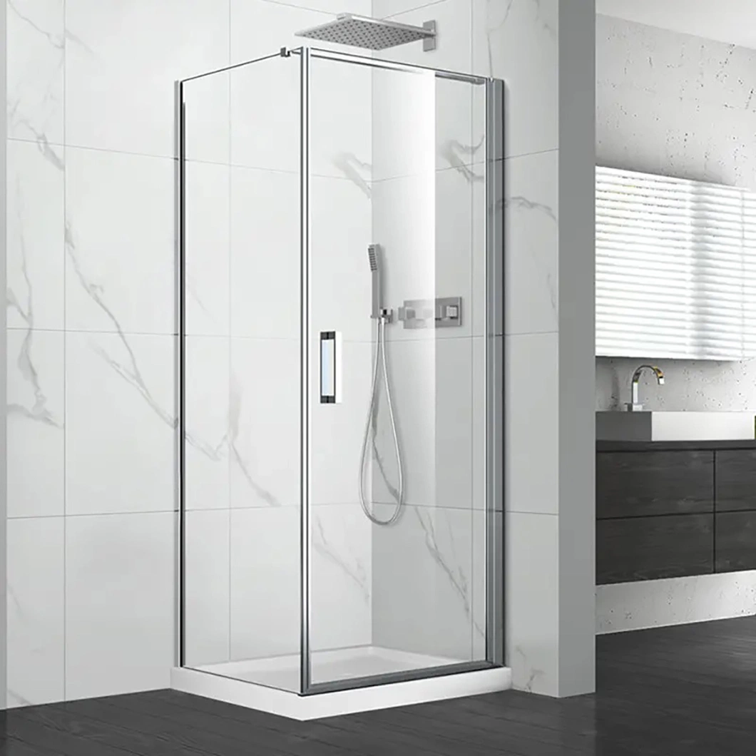 Qian Yan Frameless Pivot Shower Door China Luxurious Integral Shower Room Chrome Surface Luxurious Ss Material Shower Dry Steam Sauna Room