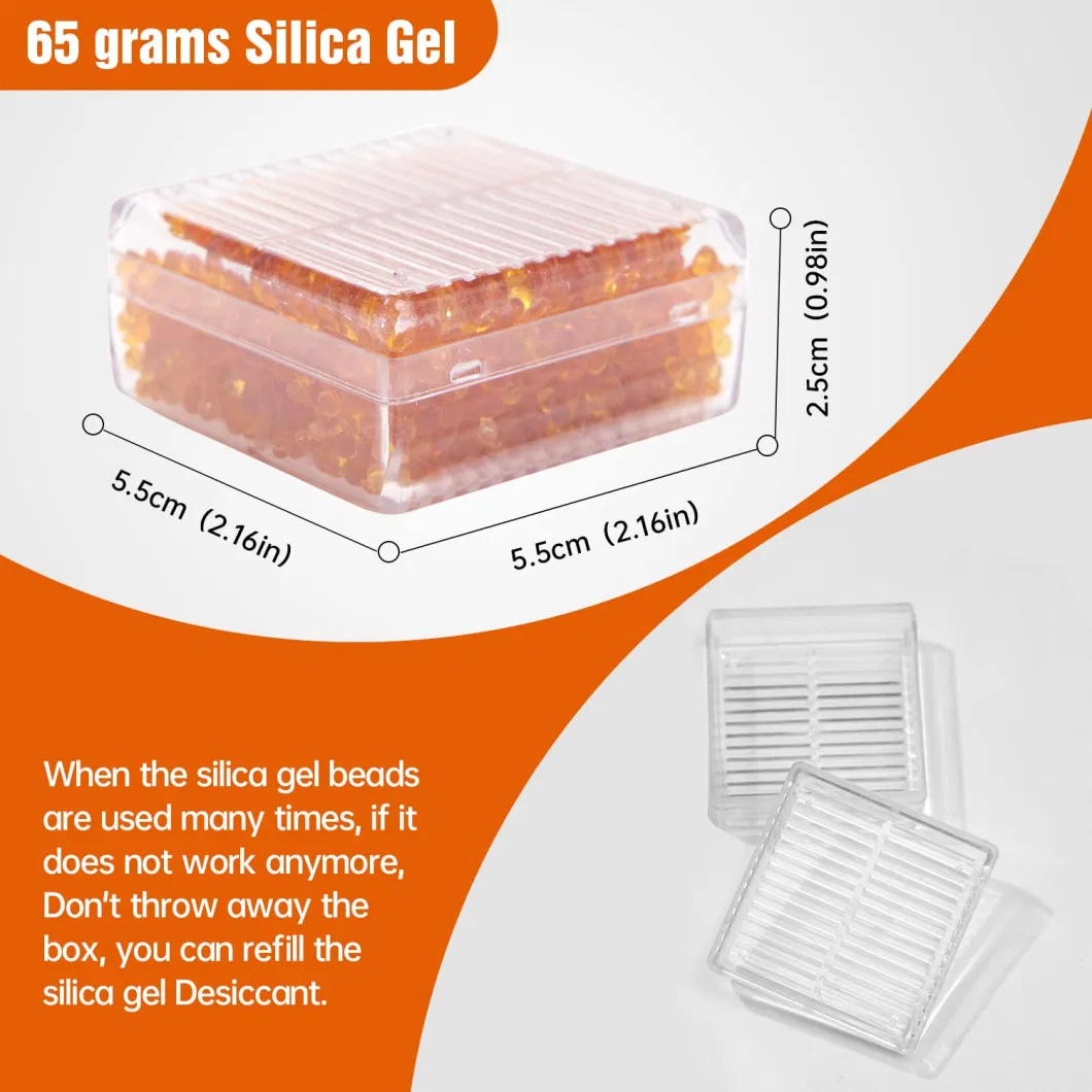 45 Gram Absorber Oranger Rechargeable Silica Gel Dehumidifier Desiccant in Dry Box
