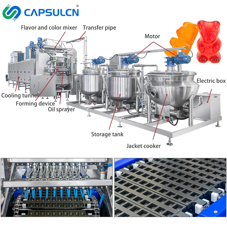High Efficiency Full Automatic Soft Candy Production Line Automatic Candy Molding Machine for Sale