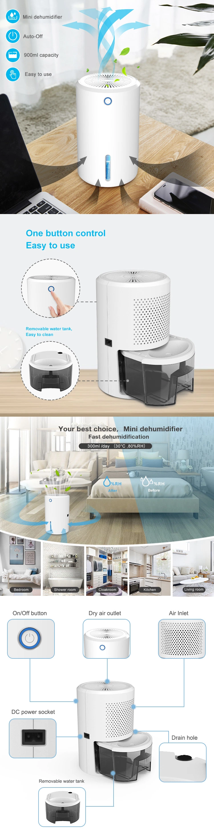 Small Wholesale Silent Air Conditioner Room Dehumidifier Home