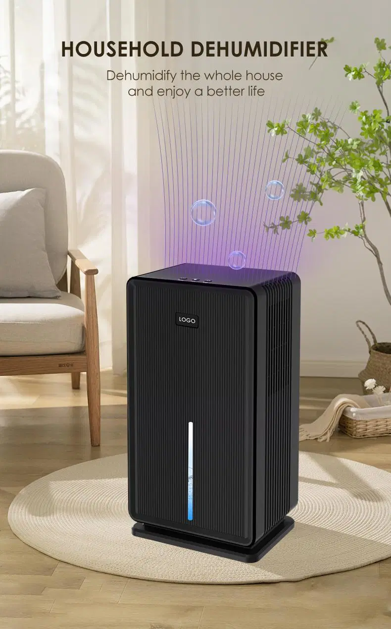 Mini Portable Home Dehumidifier Seven Color Gradient RGB Light Transparent Water Tank