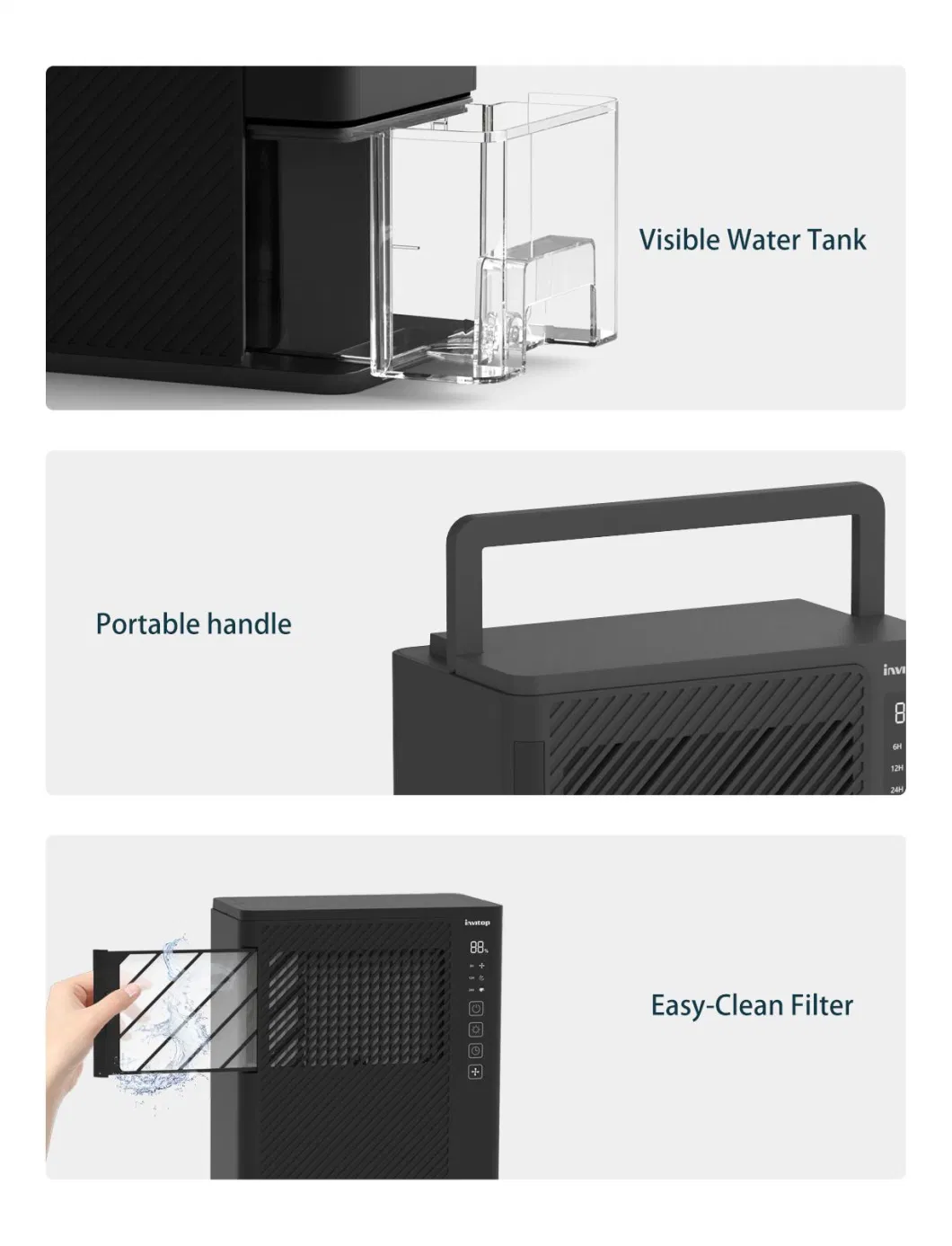 Moisture Low Noise Portable Household Dehumidifiers with Water Tank Large Capacity Dehumidifier