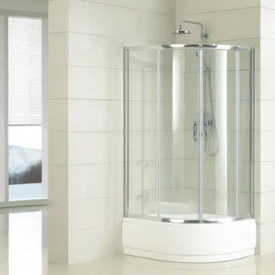 Qian Yan senza telaio porta doccia girevole Cina lussuosa doccia integrale Camera cromata superficie lussuosa doccia con materiale SS bagno turco a secco Sauna Camera