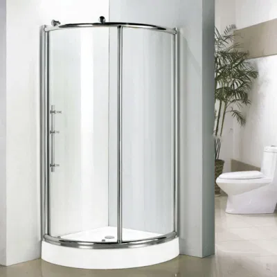 Qian Yan senza telaio porta doccia girevole Cina lussuosa doccia integrale Camera cromata superficie lussuosa doccia con materiale SS bagno turco a secco Sauna Camera