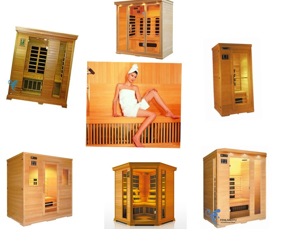 Indoor 2 Persons Traditaional Wooden Far Infared Cabin Sauna Steam Room