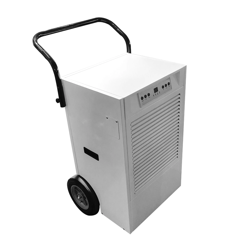 90L Per Day Without Water Tank Portable Commerical Air Dehumidifier with Plastic Castors and Handle