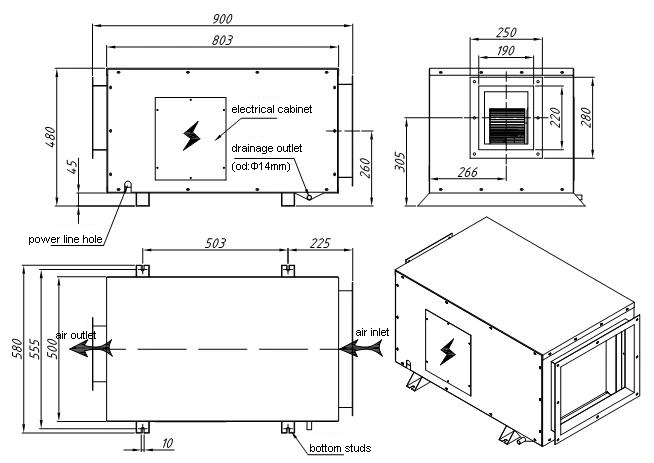 Household 90 L Dehumidifier Selwet Ceiling Dehumidification with CE Industrial Dehumidifier