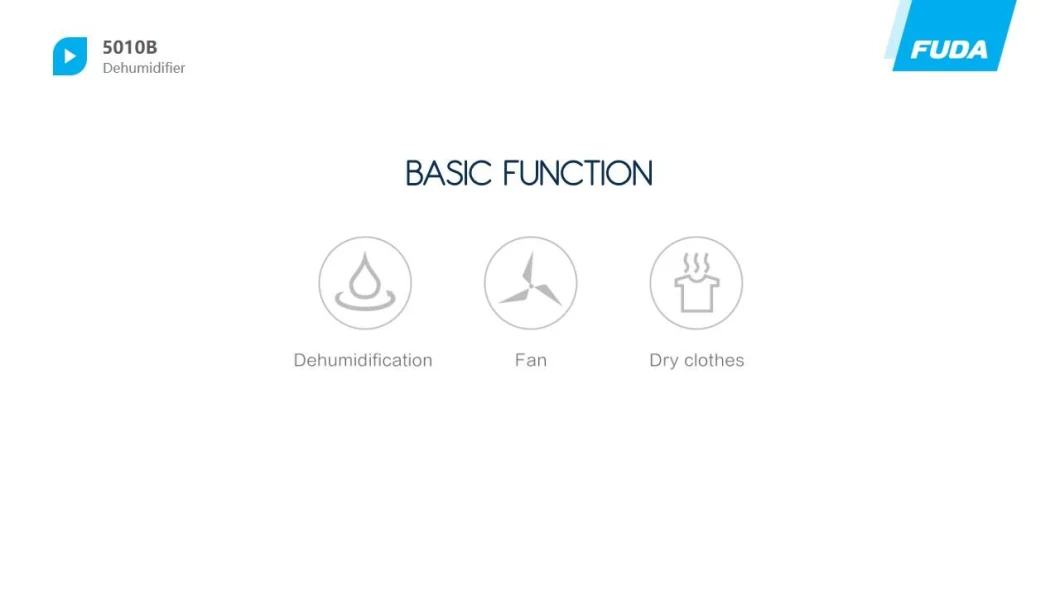 Fuda 12L/Day Multifunction Home Air Dehumidifier Dry Clothes and Voice Control